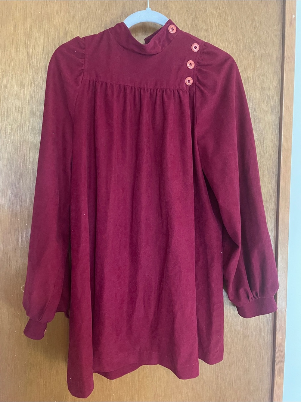 Vintage Empress of Dallas Burgundy Long Sleeve Dress